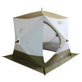 Палатка зимняя куб СЛЕДОПЫТ Premium 2,1х2,1 м, 4-х местн., 3 слоя, олива TW-14